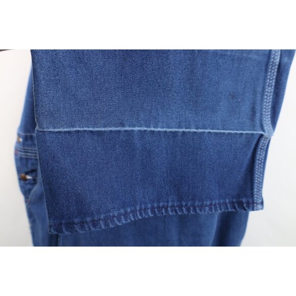 Vtg 70s 80s Big Mac Mens Large Square Bak Workwear Denim Jean Overalls Blue USA - Picture 11 of 16